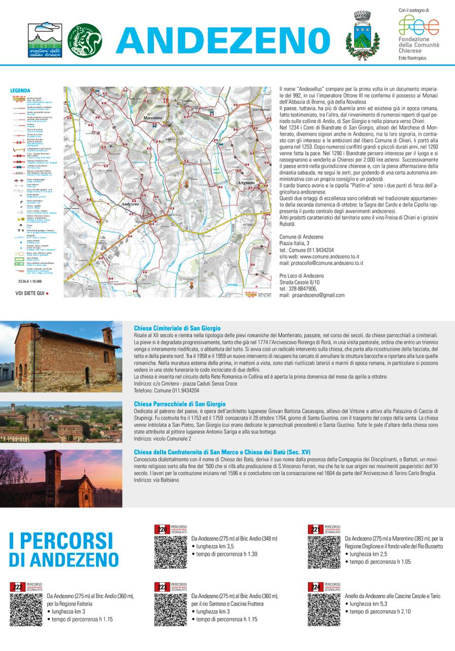 Locandina con mappa di Andezeno